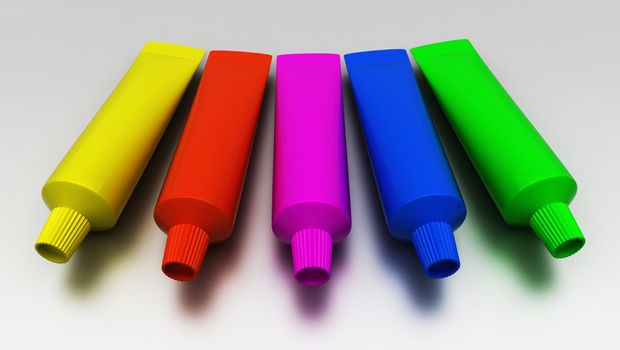 Color tubes in a row