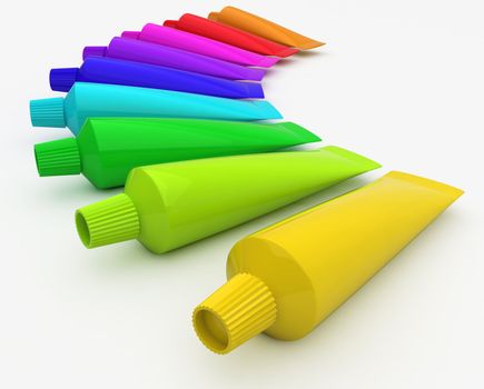 Color tubes in a row
