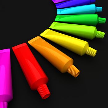 Color tubes in a row