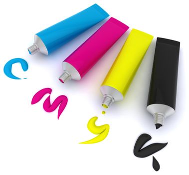 Color tubes in a row