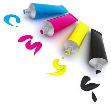 Color tubes in a row