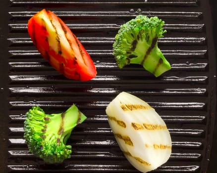 close up of grilled vegetables