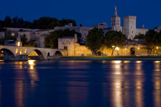 Avignon at night, Provence, France