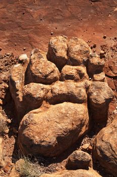Natural rock formation eroded into the shape of a foot. Kings Canyon, Australia