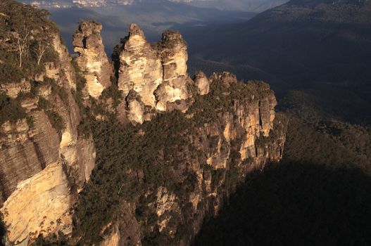 The Three Sisters rock formation in the Blue Mountains of Australia