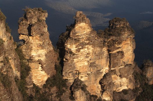 The Three Sisters rock formation in the Blue Mountains of Australia