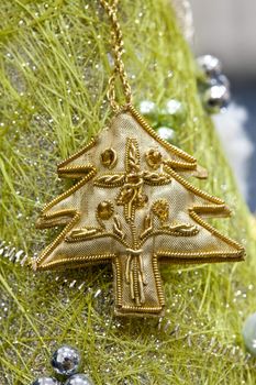 holiday series: golden New Year tree decorations