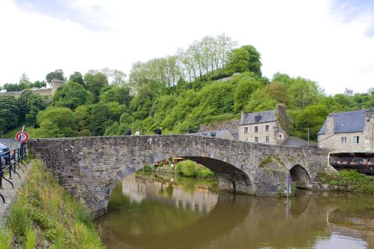 gothic bridge, Dinan, Brittany, France