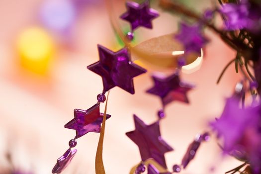 holiday series: christmas lilac stars garland on tree