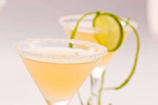 drink series: fresh lime cocktail with sugar ring