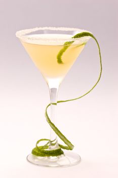 drink series: fresh lime cocktail with sugar ring