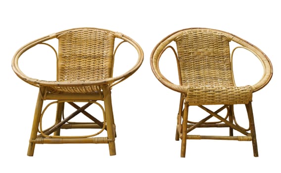 Wicker/rattan chairs isolated on white background