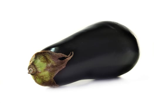 an aubergine on a white background