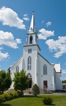 Outside church located in the small town of Piopolis Quebec Canada