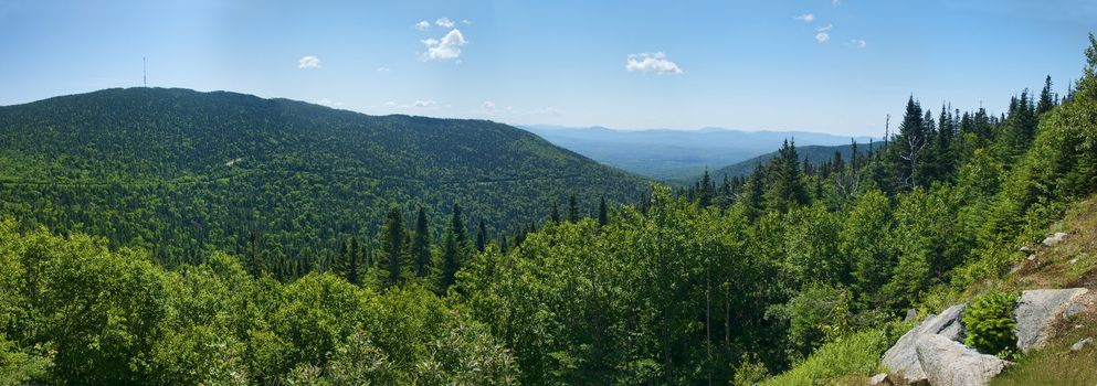 Panoramic view of the park Mont-Megantic in Quebec Canada