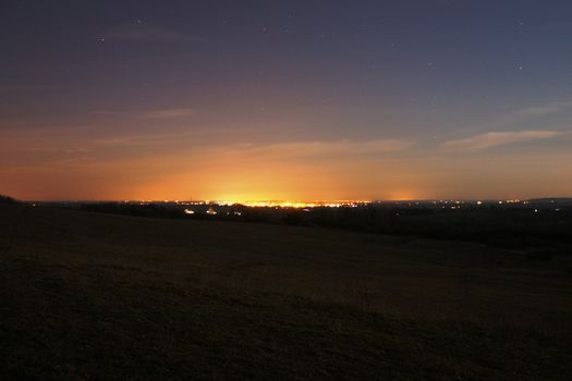 night sky over Southam, Warwickshire