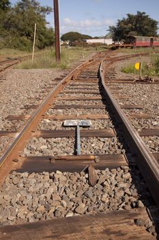 Old rusty tropical train tracks