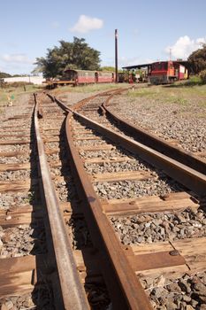 Old rusty tropical train tracks