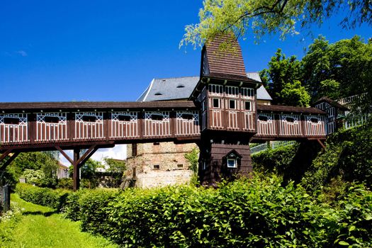 covered wooden bridge by Dusan Jurkovic, Nove Mesto nad Metuji, Czech Republic