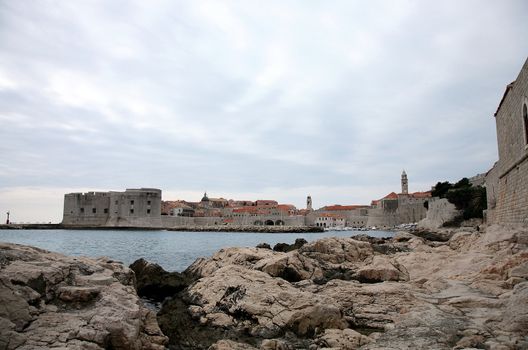 Stari Grad ( Old Town ) and famoust historic harbor in Dubrovnik - Croatia