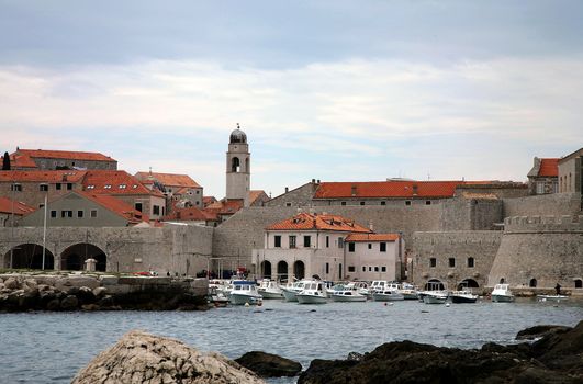 Stari Grad ( Old Town ) and famoust historic harbor in Dubrovnik - Croatia