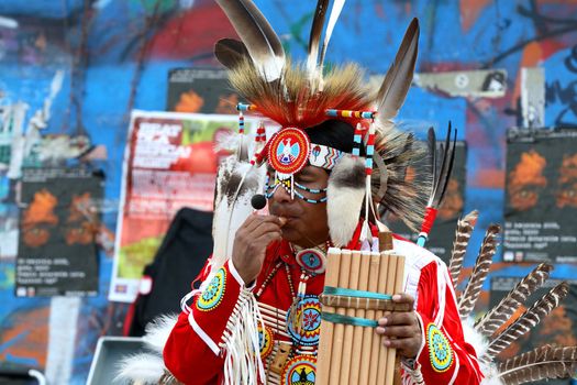 Native American during concert