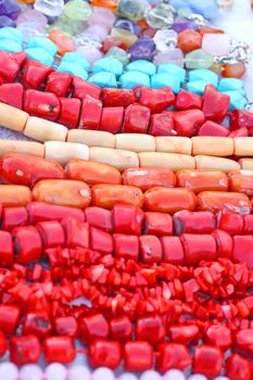 Close up of the different coral beads