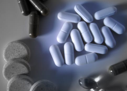 pills and vitamins background