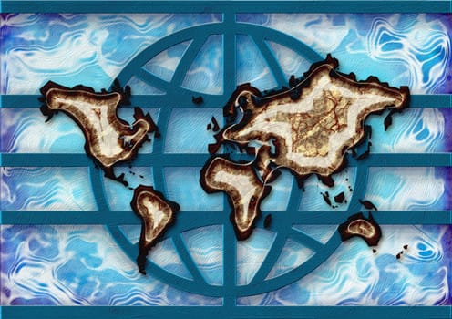 great creative abstract colored bright rich textured symbolic image maps of Earth.