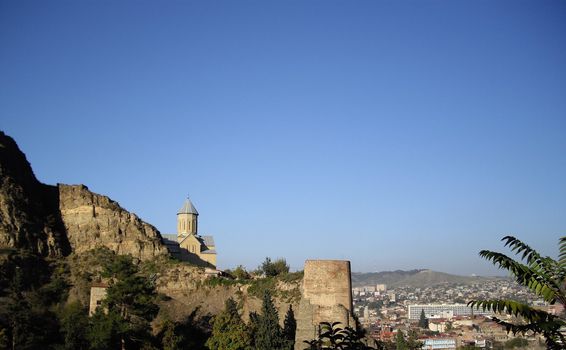 The view of ruins of Tbilisi city
