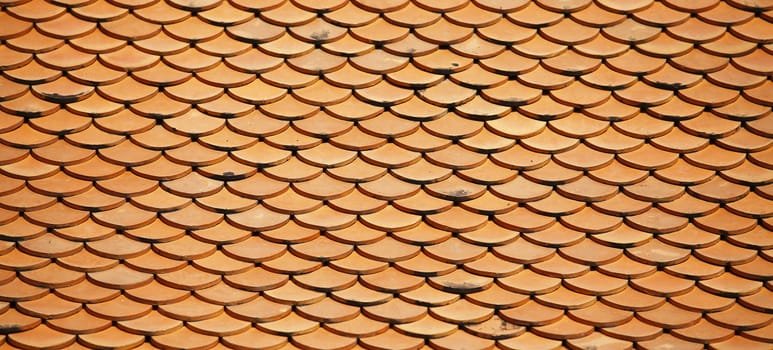 Modern tiles roof  at old house in Thailand.