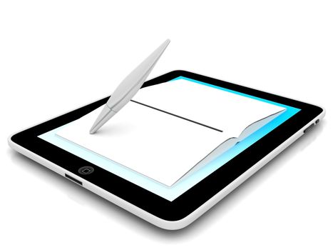 Image of computer technology on a white background isolated