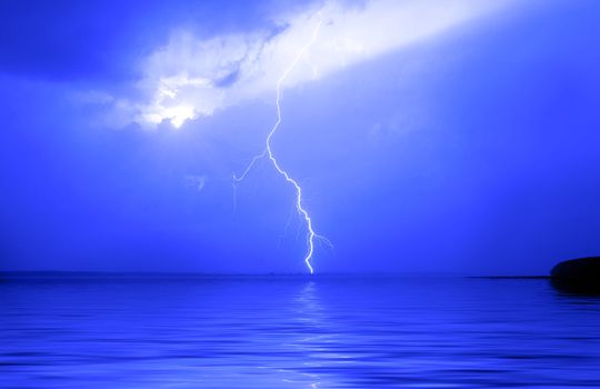 Lightning over the lake.