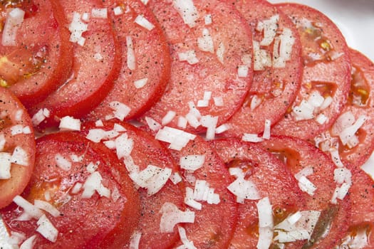 Fresh tomatoes with onion