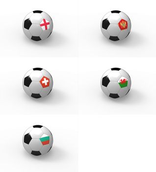 Euro 2012, soccer ball with flag - Group G - England, Montenegro, Switzerland, Wales, Bulgaria