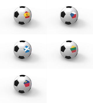 Euro 2012, soccer ball with flag - Group I - Spain, Czech Republic, Scotland, Lithuania, Liechtenstein