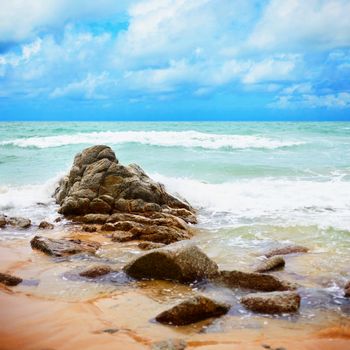 Tropical ocean coast - Thai beautiful square landscape