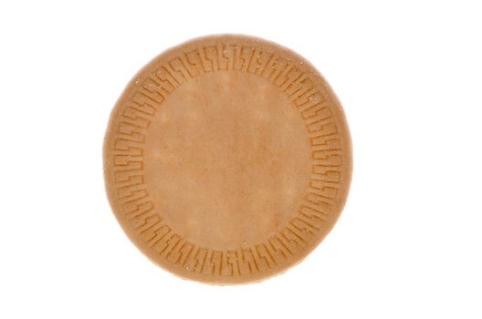 Top view of delicious biscuit isolated on a white background.