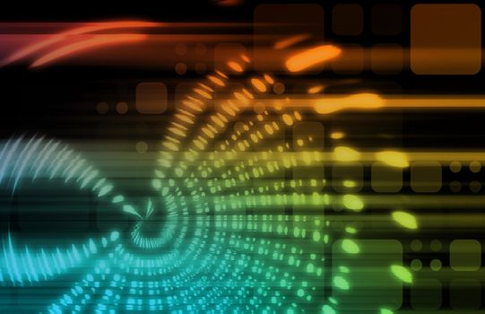 Futuristic Background in Web Tech Glowing Lines