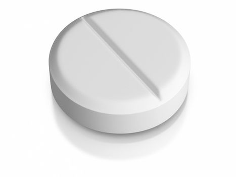 3D rendered pill on white backgrpund