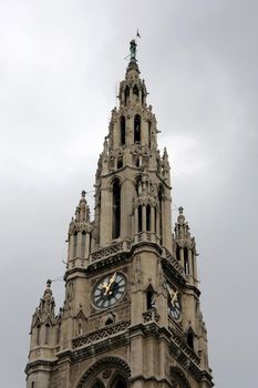 Tower of city hall. Vienna Austria