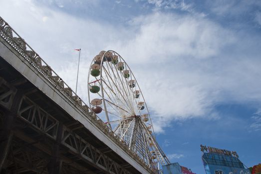 Ferris Wheel on Central Pier Blackpool under a summer sky