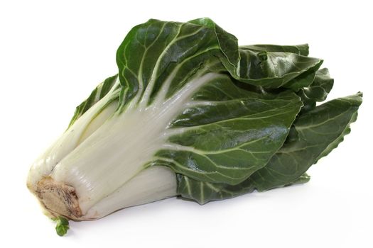 fresh chard on a white background