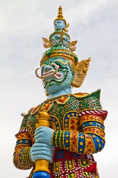 Guardian statue at the temple in Thailand.