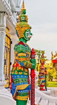 Guardian statue at the temple in Thailand