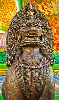 Sacred lion statue.