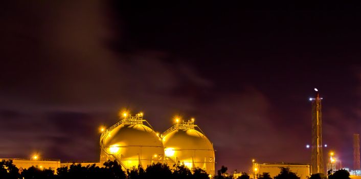 Factory at night.