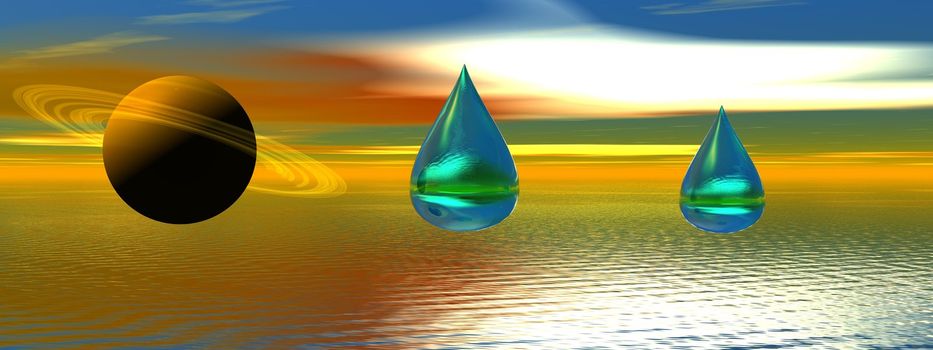 planet saturn and water