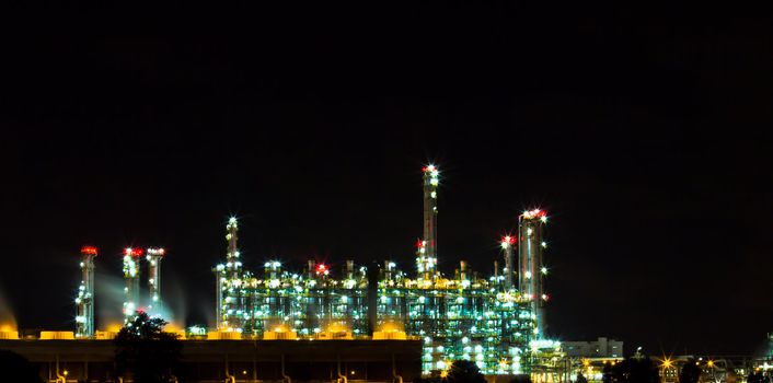 Factory at night.