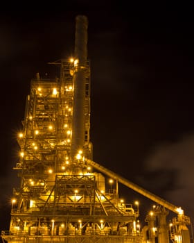 Factory at night.